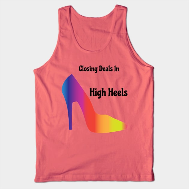 Closing Deals In High Heels Tank Top by Mommag9521